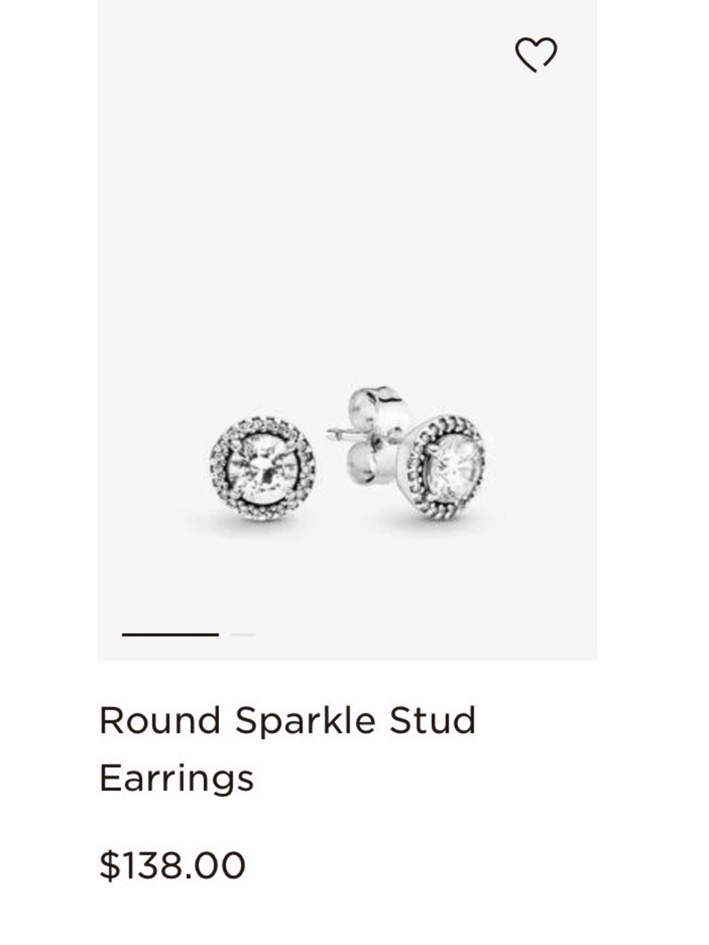 NEW pandora round sparkle stud earing